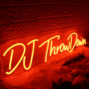 DJ Throw Down Red Neon Sign