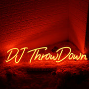 DJ Throw Down Red Neon Sign