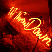 DJ Throw Down Red Neon Sign