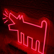 Dog Barking Red Neon Sign