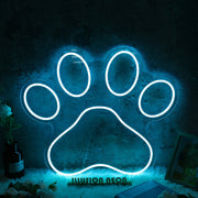 Dog Paw Blue Custom Neon Sign