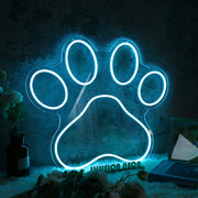 Dog Paw Blue Custom Neon Sign