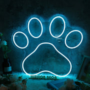 Dog Paw Blue Custom Neon Sign