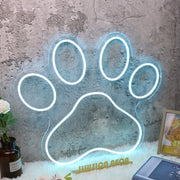 Dog Paw Blue Custom Neon Sign