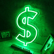 Dollar Sign Green Neon Sign