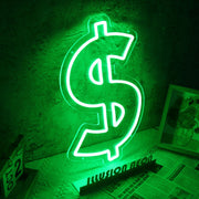 Dollar Sign Green Neon Sign