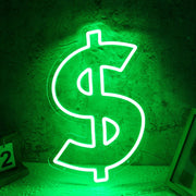 Dollar Sign Green Neon Sign