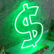 Dollar Sign Green Neon Sign