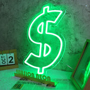 Dollar Sign Green Neon Sign