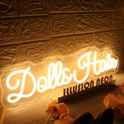 Dolls Hair Yellow Neon Sign