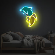 Dolphin Banana LED Neon Acrylic Artwork