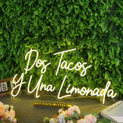 Dos Tacos Y Una Limonada Yellow Neon Sign