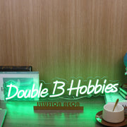 Double B Hobbies Green Neon Sign