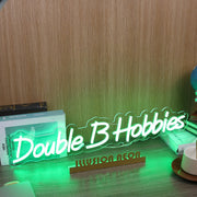 Double B Hobbies Green Neon Sign