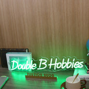 Double B Hobbies Green Neon Sign