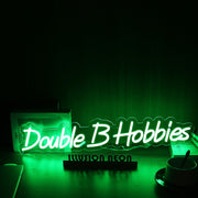 Double B Hobbies Green Neon Sign