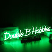 Double B Hobbies Green Neon Sign