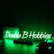 Double B Hobbies Green Neon Sign