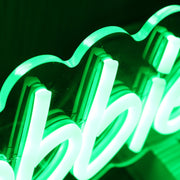 Double B Hobbies Green Neon Sign