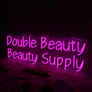 Double Beauty Beauty Supply Pink Neon Sign