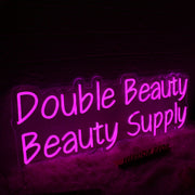 Double Beauty Beauty Supply Pink Neon Sign