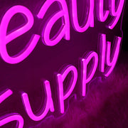 Double Beauty Beauty Supply Pink Neon Sign