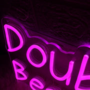 Double Beauty Beauty Supply Pink Neon Sign