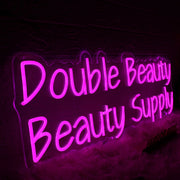 Double Beauty Beauty Supply Pink Neon Sign