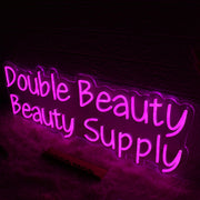 Double Beauty Beauty Supply Pink Neon Sign