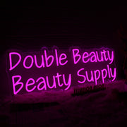 Double Beauty Beauty Supply Pink Neon Sign