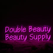 Double Beauty Beauty Supply Pink Neon Sign