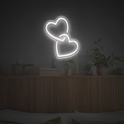 Double Heart LED Neon Sign