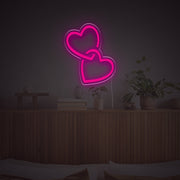 Double Heart LED Neon Sign