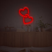 Double Heart LED Neon Sign