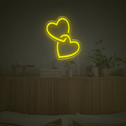 Double Heart LED Neon Sign