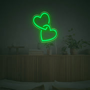 Double Heart LED Neon Sign