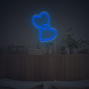 Double Heart LED Neon Sign