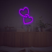 Double Heart LED Neon Sign