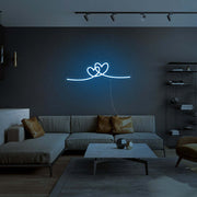 Double Heart Neon Sign