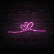 Double Heart Neon Sign