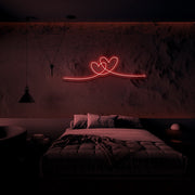 Double Heart Neon Sign