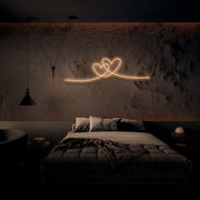 Double Heart Neon Sign