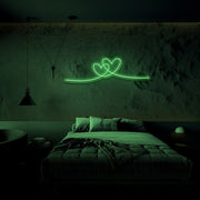 Double Heart Neon Sign