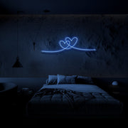 Double Heart Neon Sign