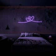 Double Heart Neon Sign