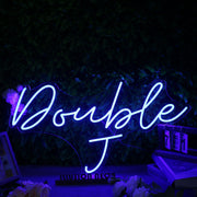 Double J Blue Neon Sign