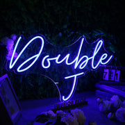 Double J Blue Neon Sign