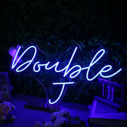 Double J Blue Neon Sign