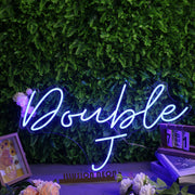 Double J Blue Neon Sign