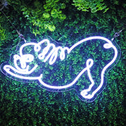 Downward Facing Frenchie Neon Sign